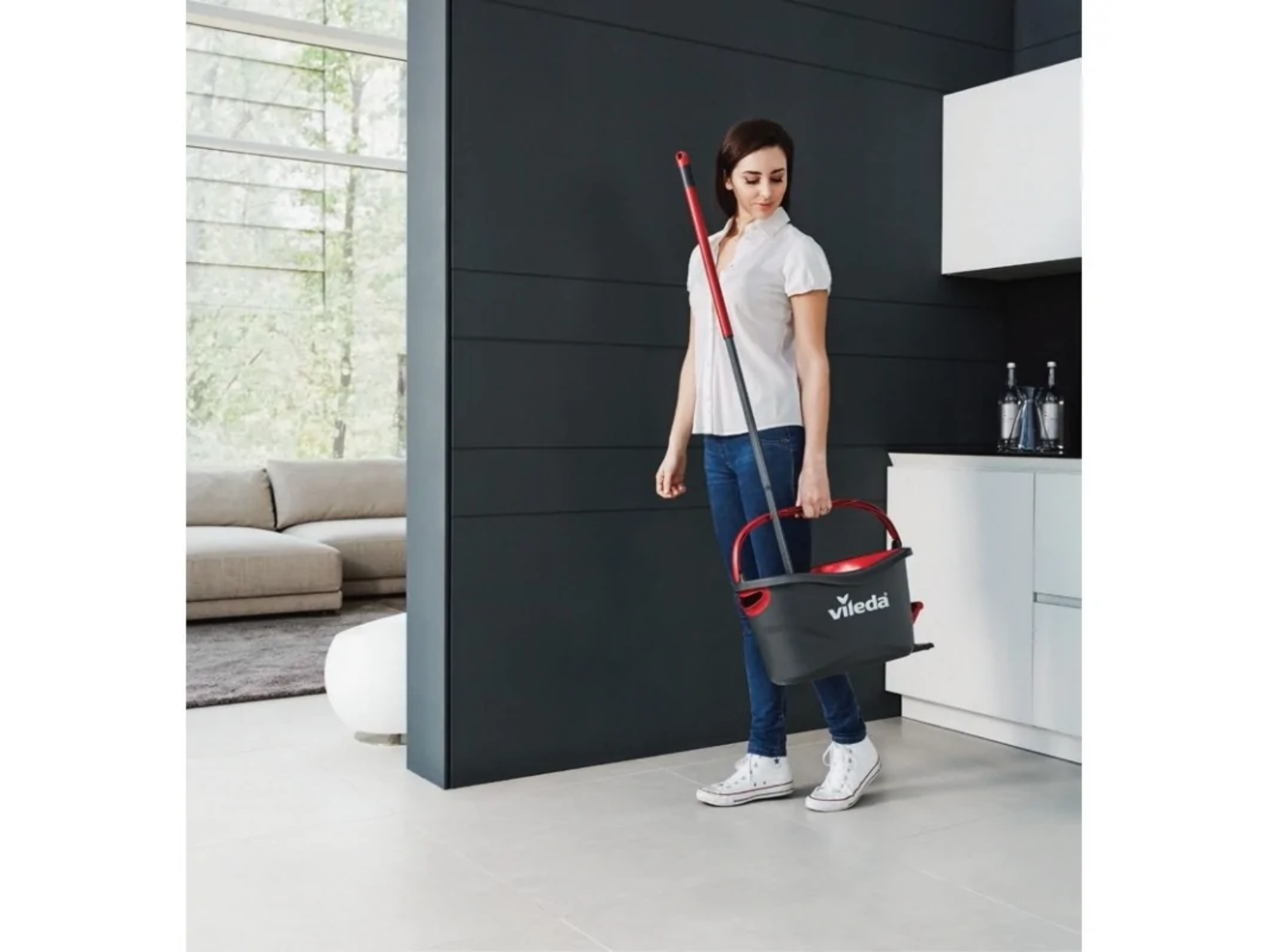 BOX Vileda Mop obrotowy TURBO Easy Wring & Clean 163422